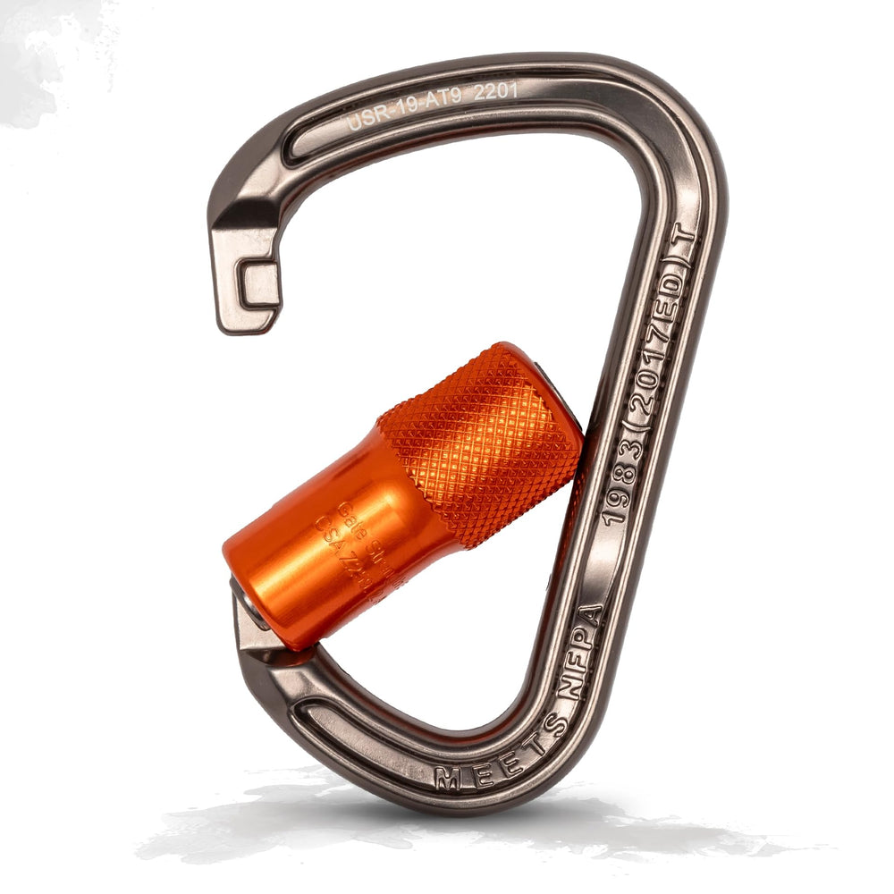 ProClimb I-Beamer Mod D gate close-up highlighting secure twist-lock for reliable clipping.