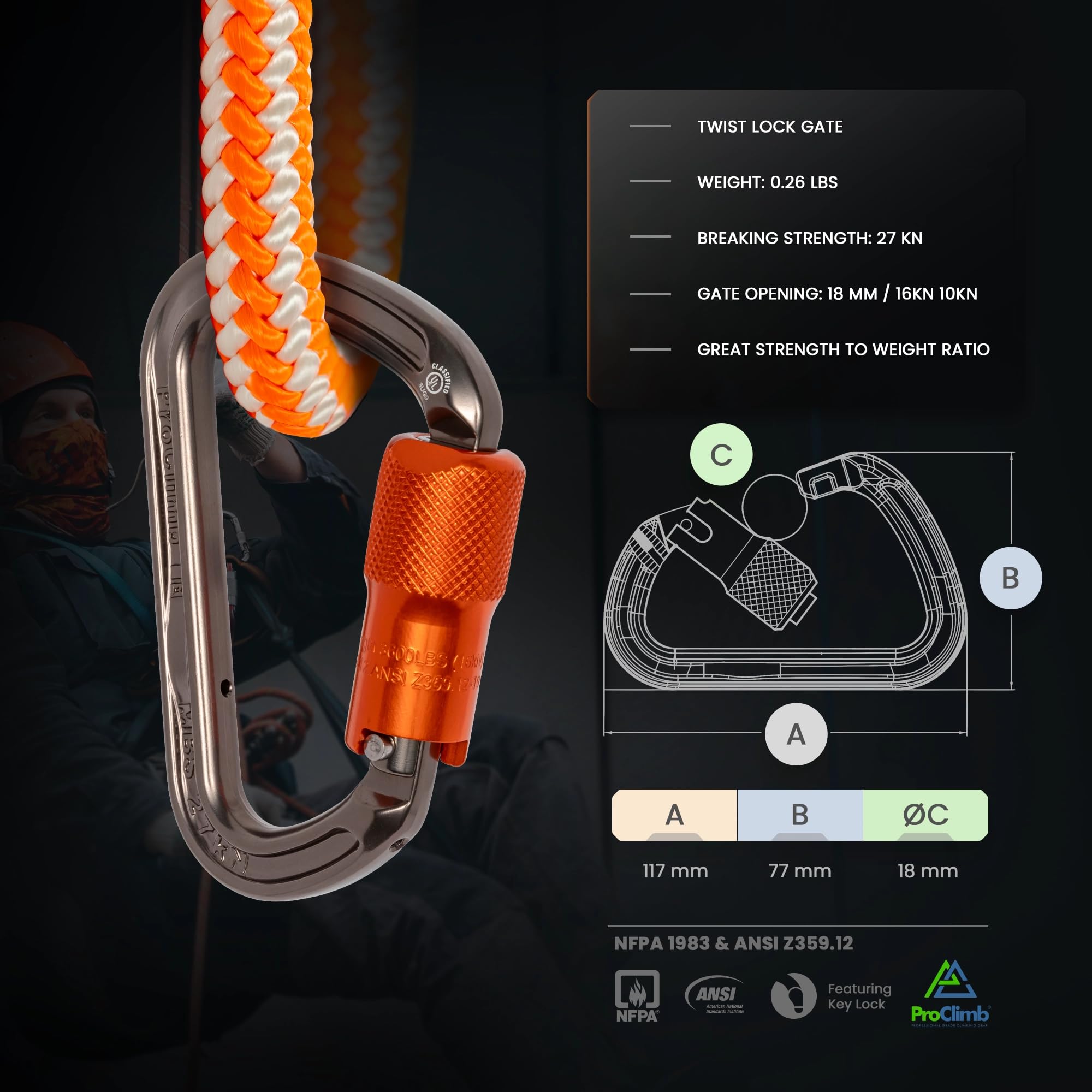 ProClimb I-Beamer Mod D in rope access use demonstrates versatile jobsite performance.