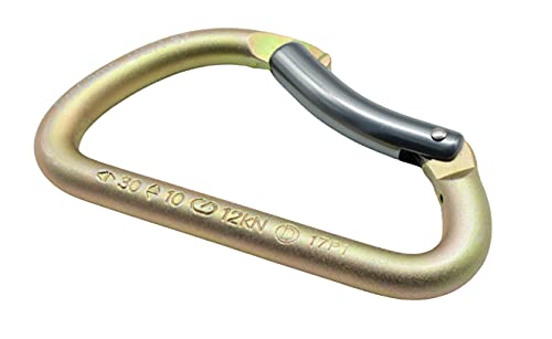 ProClimb zinc-plated finish carabiner resists wear on rugged climbs.