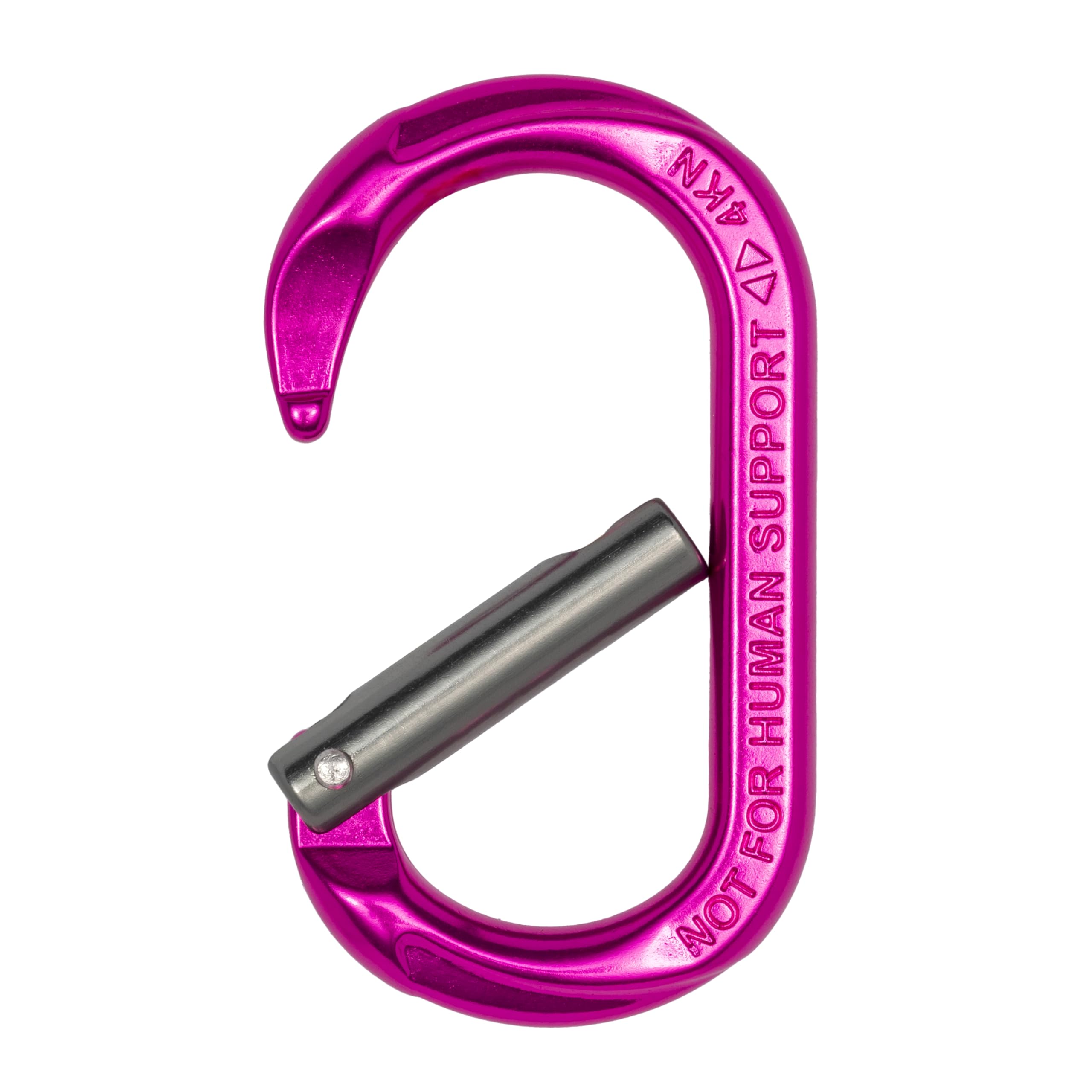 ProClimb non-locking carabiner 4kN pink, versatile for lightweight attachments.