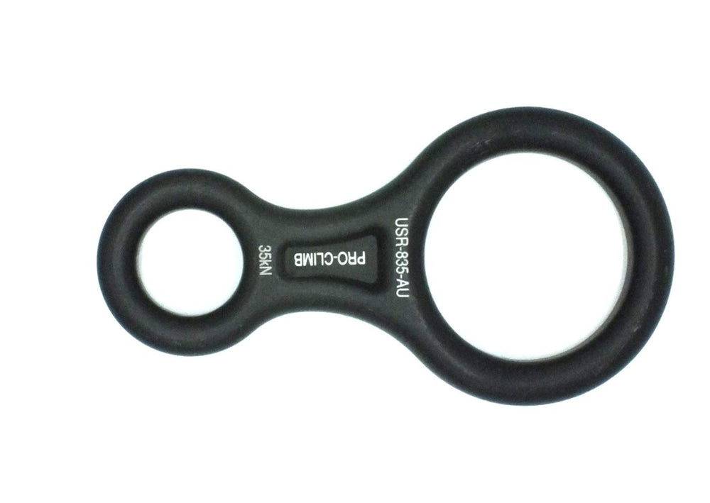 ProClimb compatible with rope sizes 9-12 mm for versatile setups.