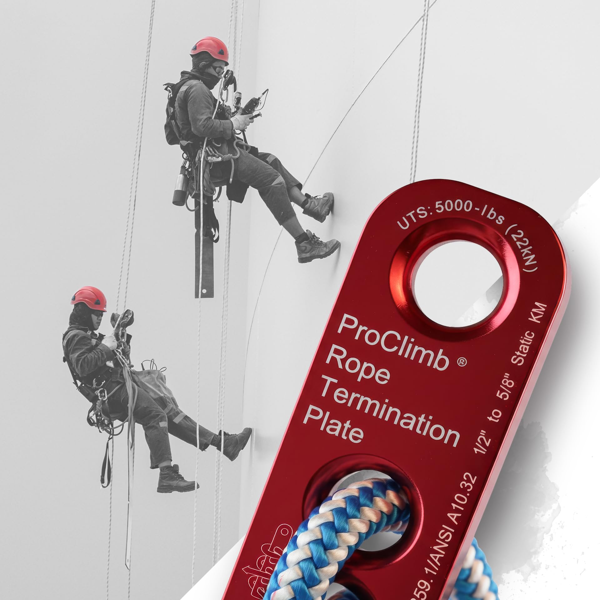 Temporary term usage scenario with ProClimb termination plate