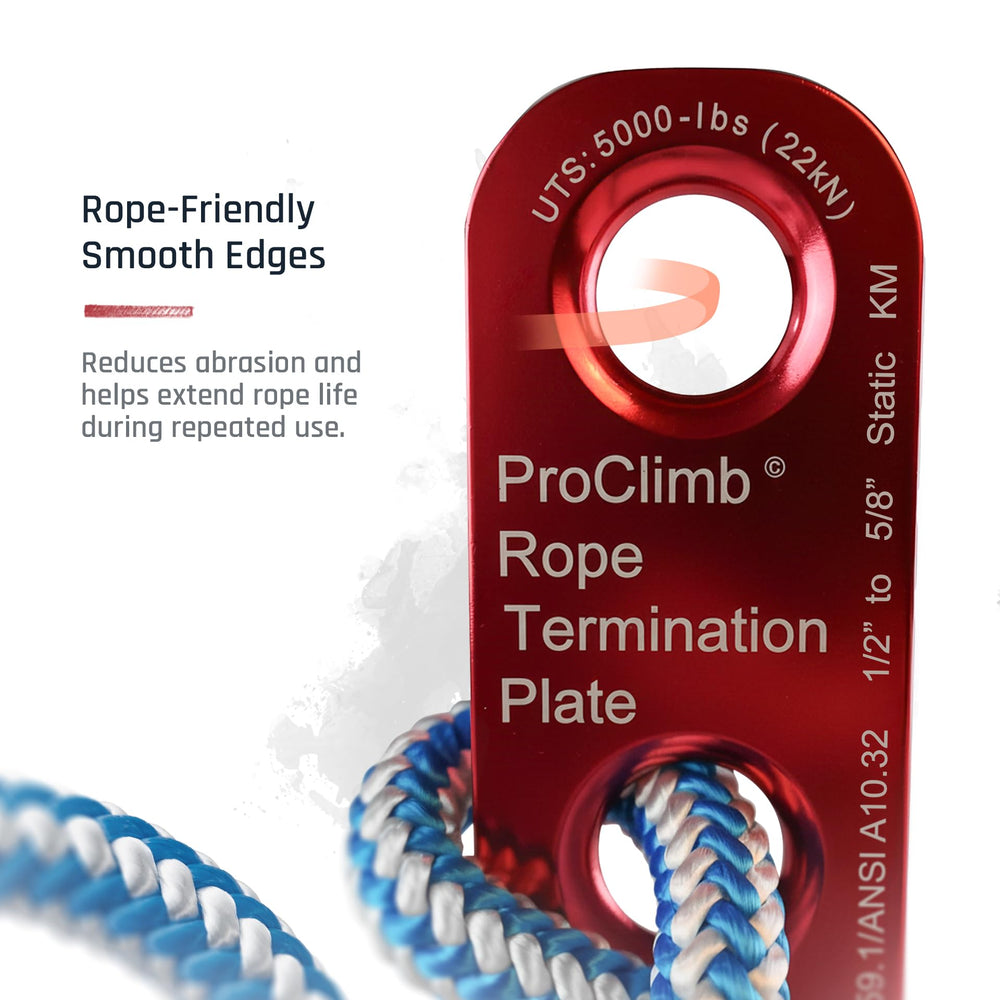 Carabiner-ready hole on ProClimb plate for quick line connection