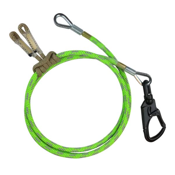 ProClimb The Vine EVO flip line close-up with Bulldog Technora Prusik, built for durability.