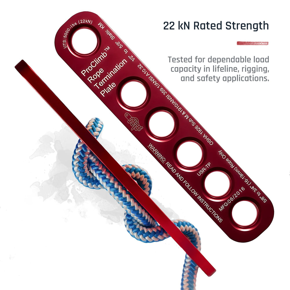 Vertical lifeline setup using ProClimb rope termination plate