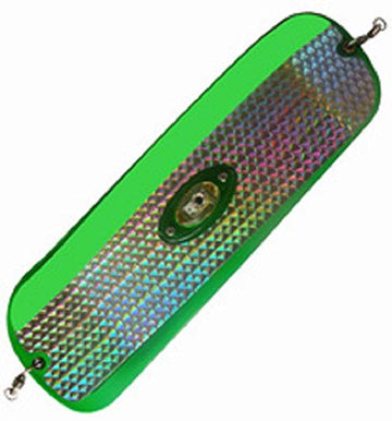 Pro-Troll ProFlash flasher in green stryper 11-inch lights up water to attract fish