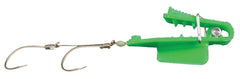 Proco Roto-Chip bait holder with EChip glowing green for secure strip bait and easy trolling.