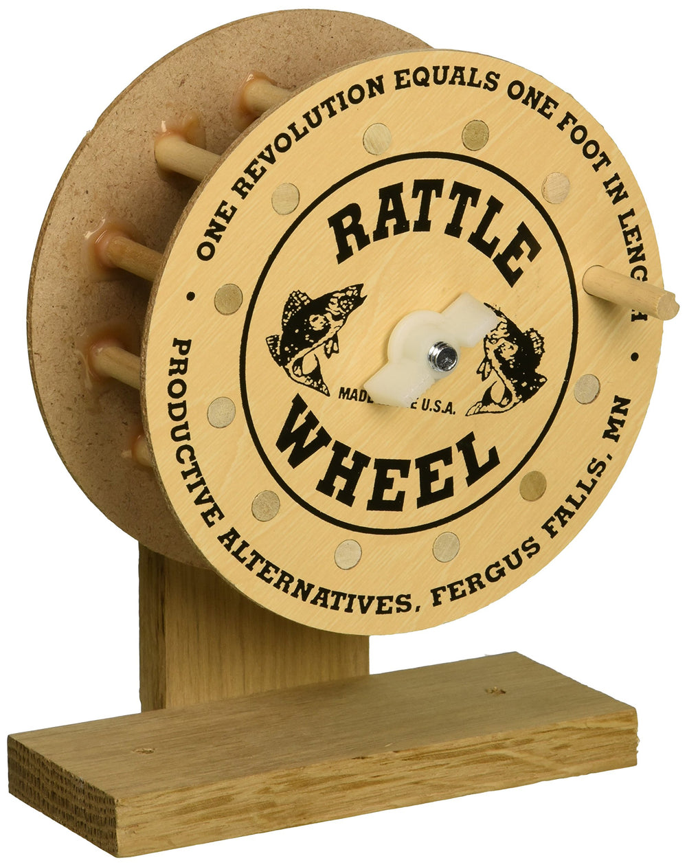 Productive 100 Rattle Reel Ceiling Mount front view for stable ice fishing setup.