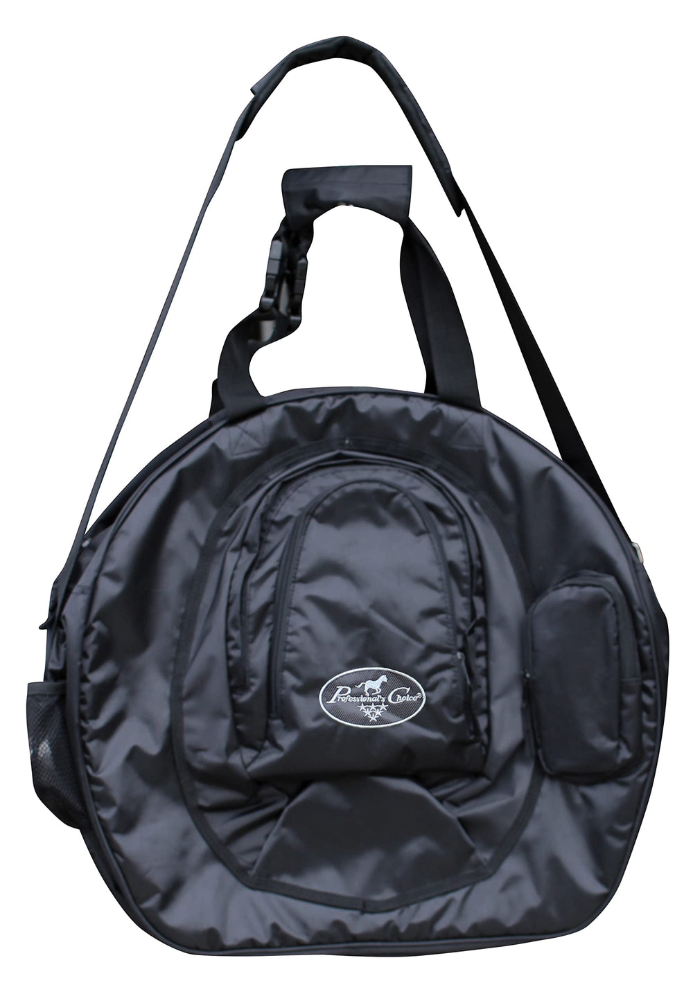 Professional's Choice rope bag backpack black, front view with accessible pockets for on-the-go use.