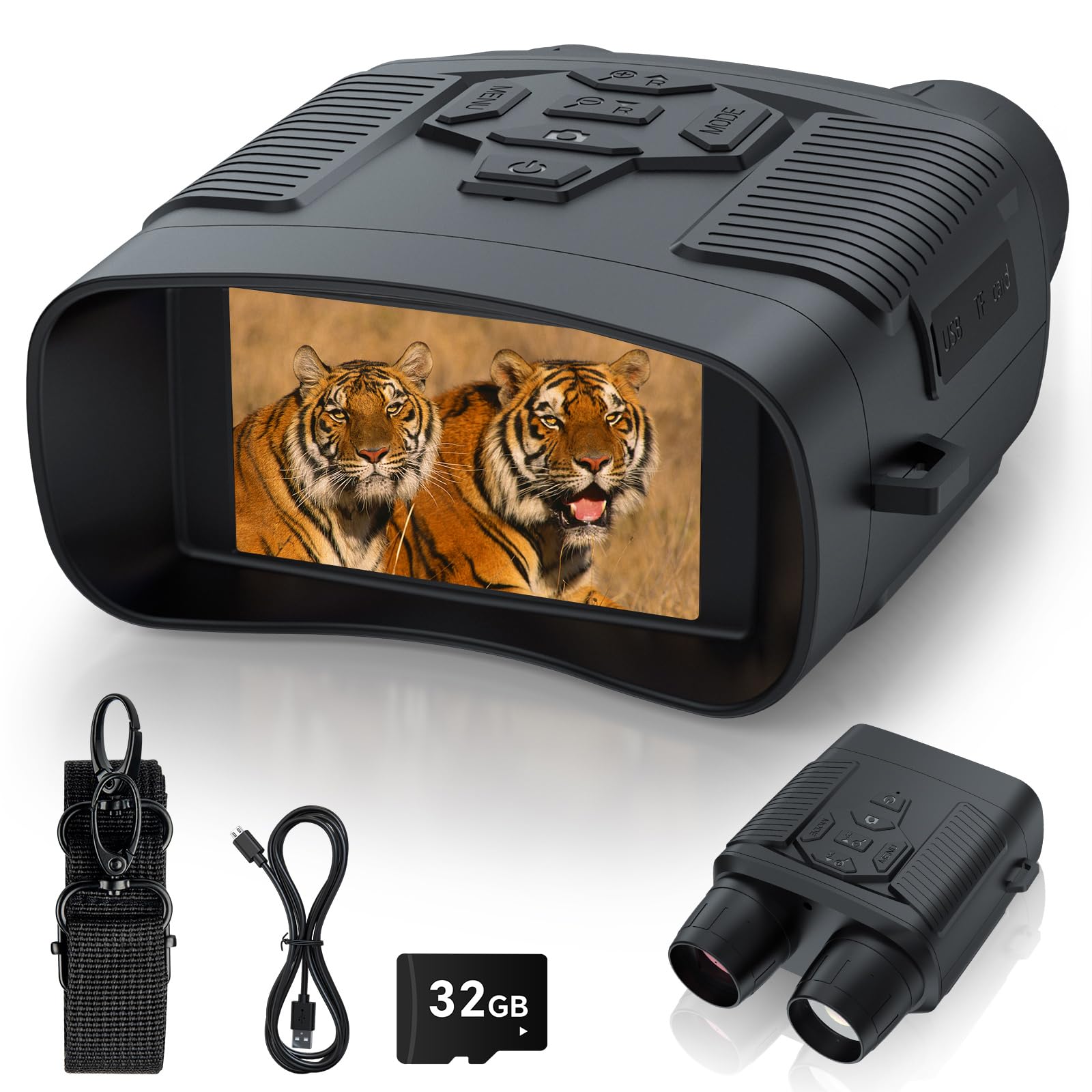 Profey Night Vision Goggles 3-inch screen enable crisp night viewing for wildlife watching