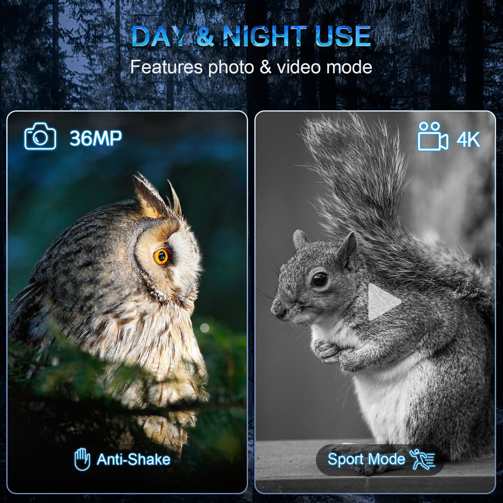 Profey Night Vision Goggles 36MP photos preserve detailed wildlife moments in low light