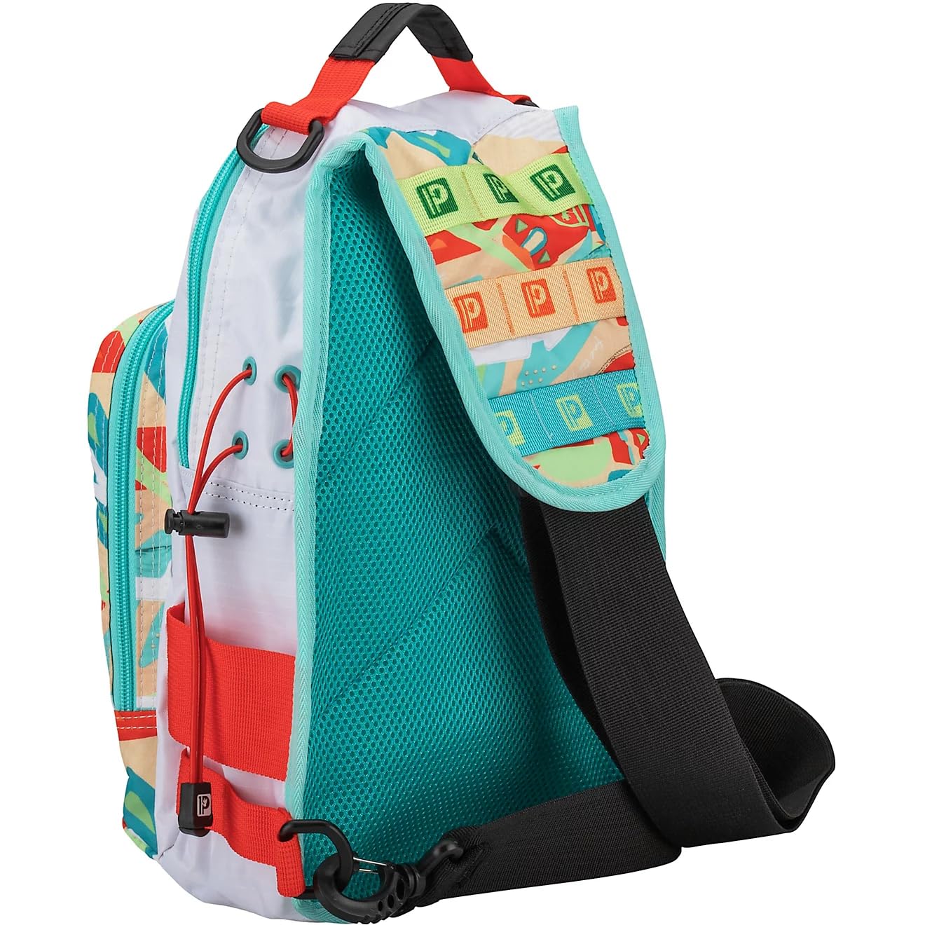 Open Krazy Sling Bag compartment displaying space for 3600 tackle box and lunch