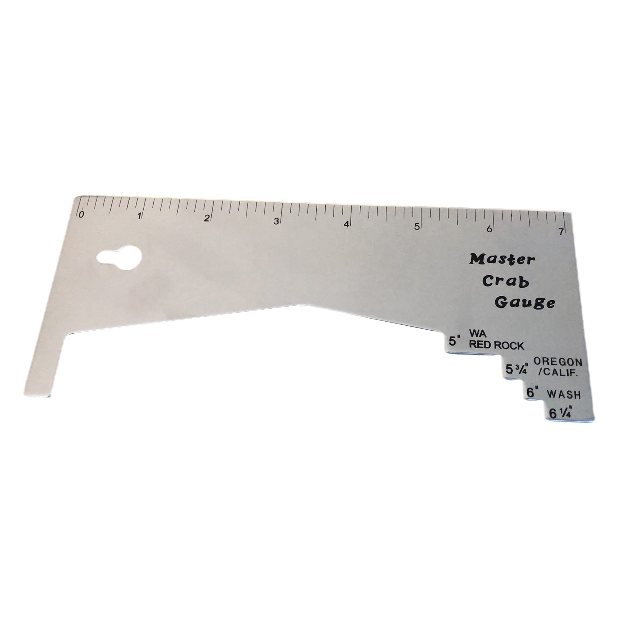 Profishing crab gauge with 5-3/4 inch notch for quick, accurate crab measurements.