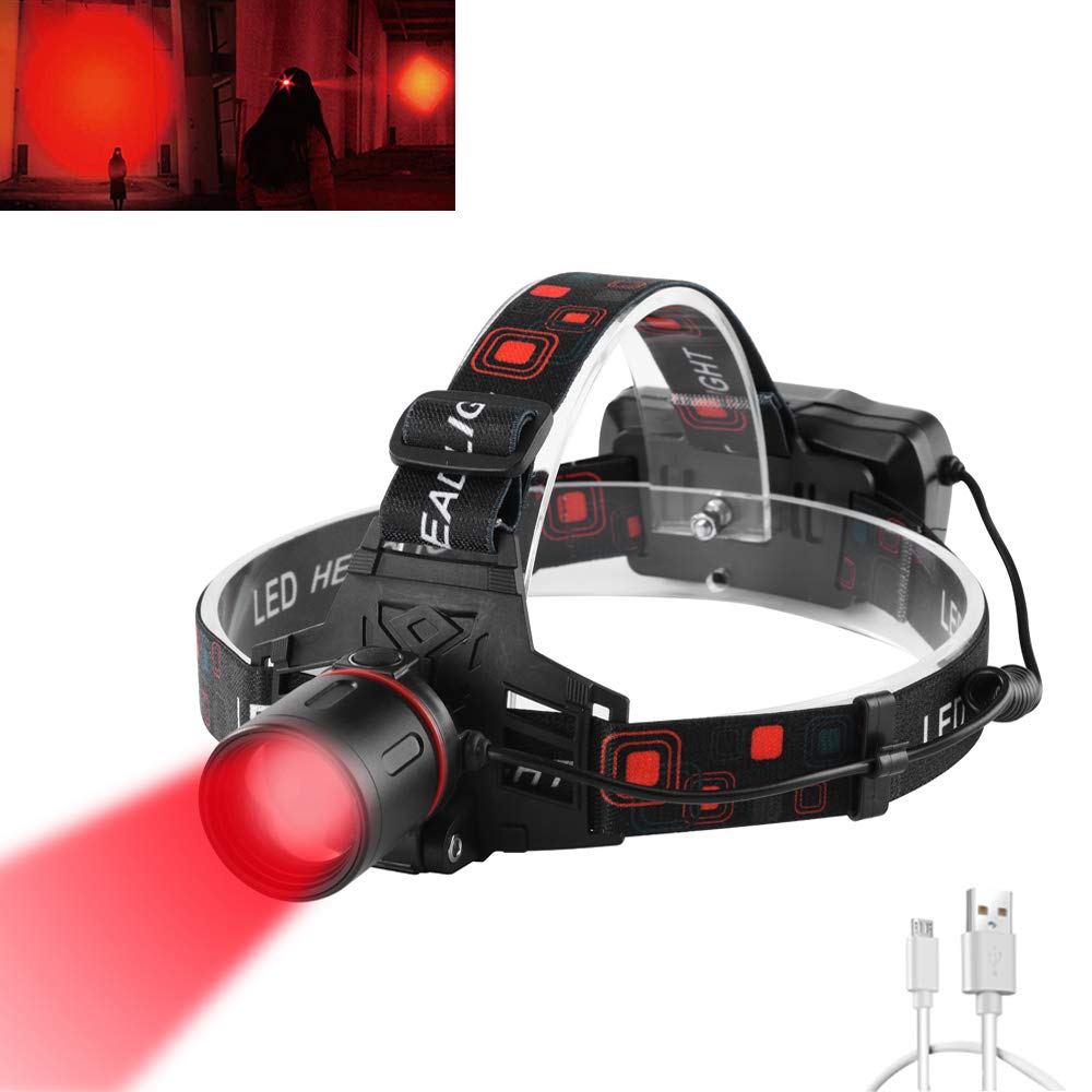 PROFORUS hunting headlamp red light front view for hands-free night tasks