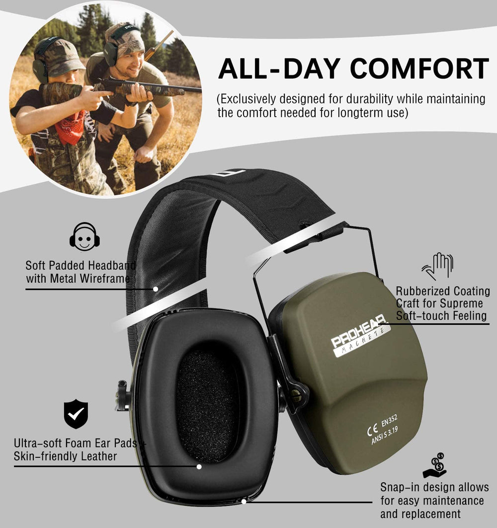 PROHEAR 016 low-profile cups minimize interference with rifles