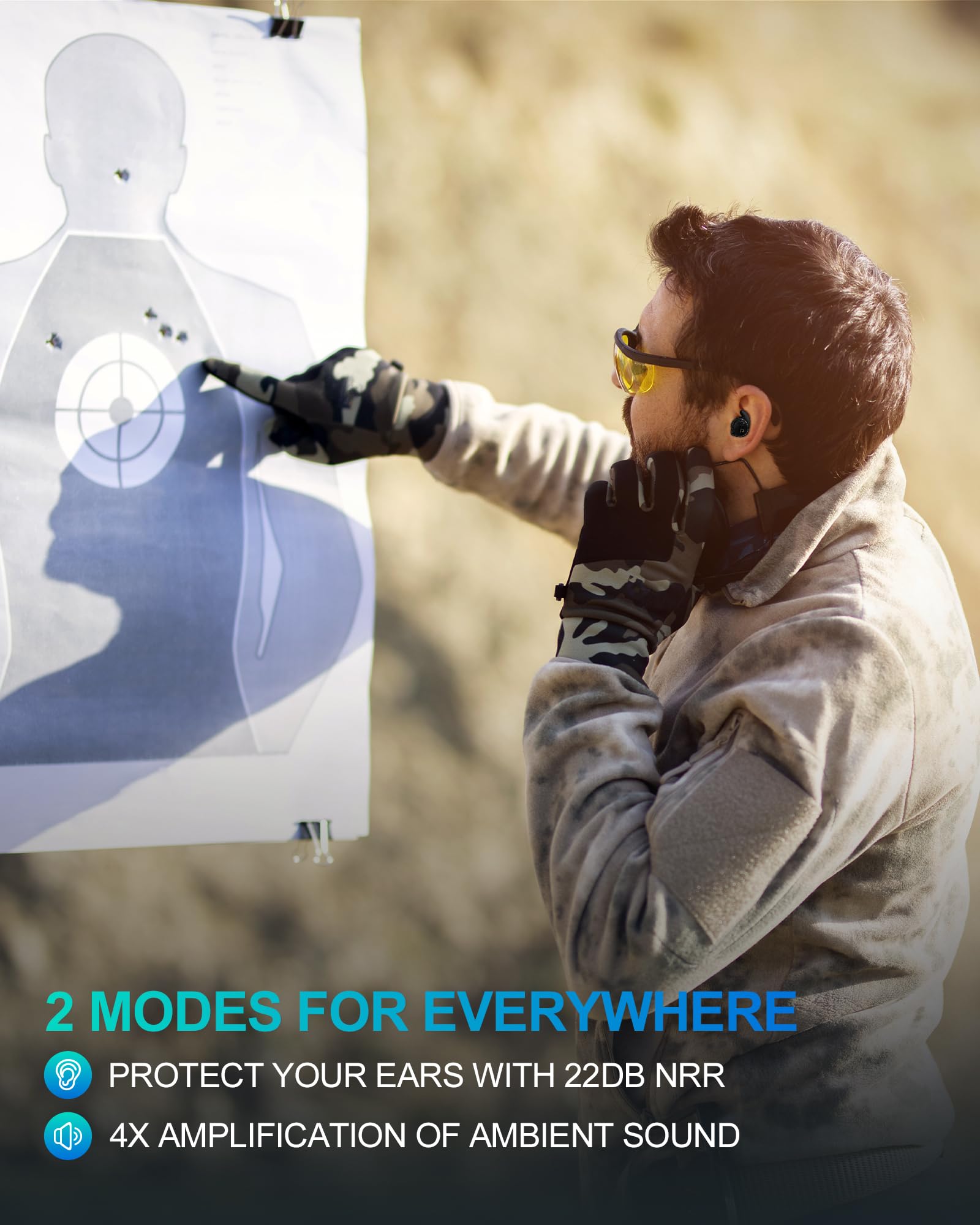 PROHEAR amplification mode enhances ambient sounds for safer situational awareness.