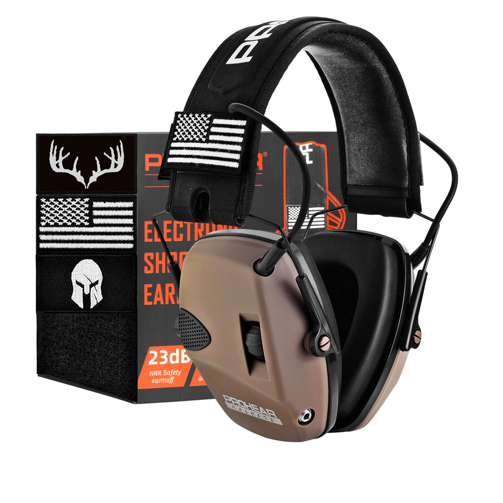 PROHEAR electronic ear protection with 4x amplification for clearer conversations on the range.