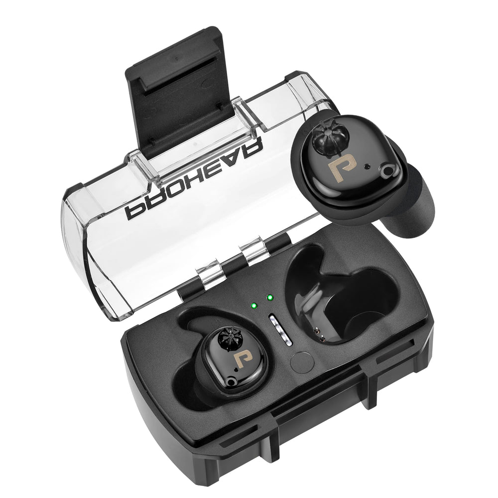 PROHEAR electronic sound suppression earbuds for shooting range provide effective hearing protection.