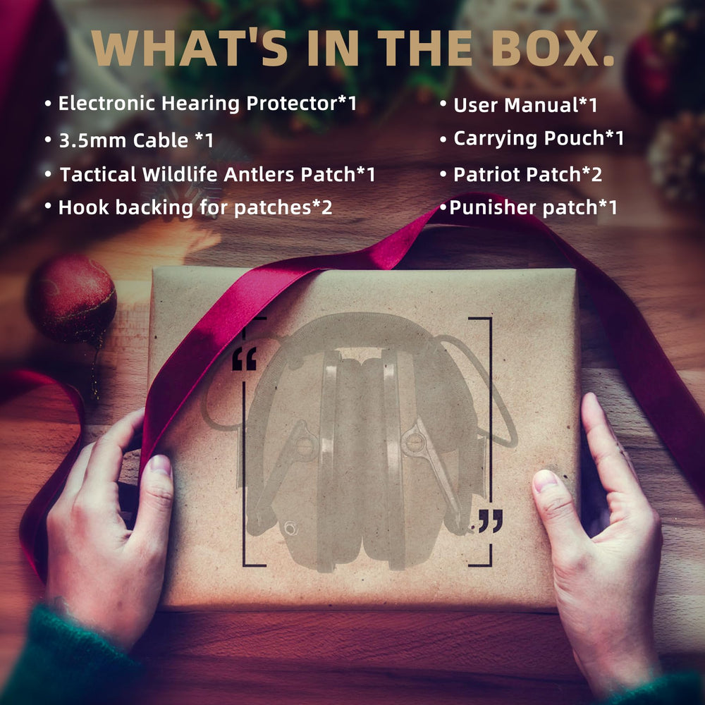 PROHEAR hearing protection muffs with NRR 23dB in brown support safer shooting experiences.
