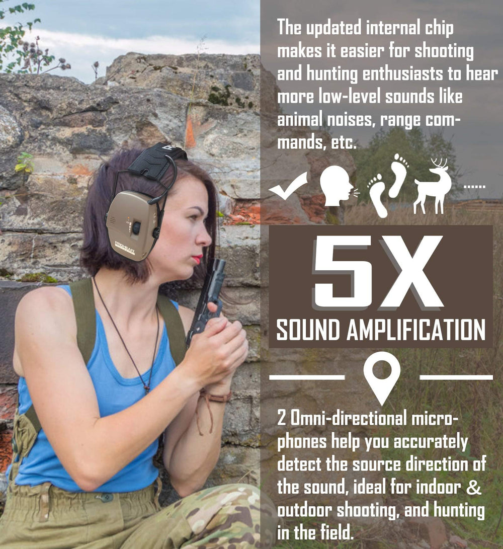 PROHEAR low-profile cups design for glasses wearers during shooting