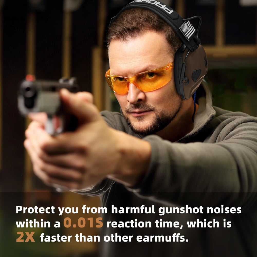 PROHEAR low-profile earcups with cutaways help aim without sacrificing hearing protection.