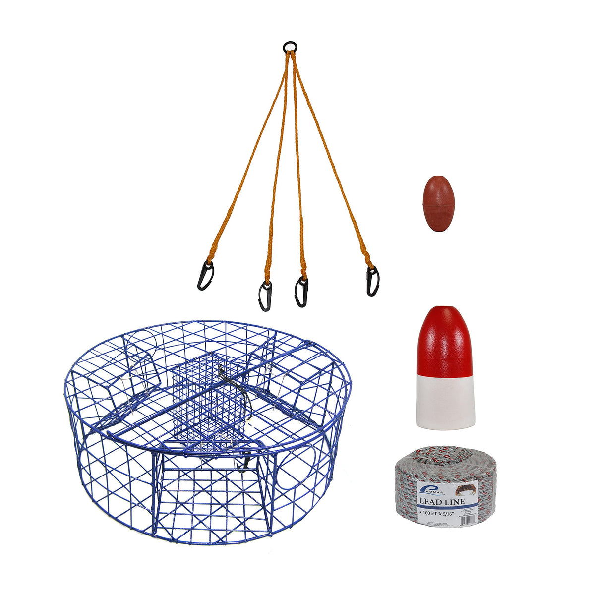 Promar Pacific Crabbing Kit 30-inch heavy-duty trap ready for Dungeness crabbing.