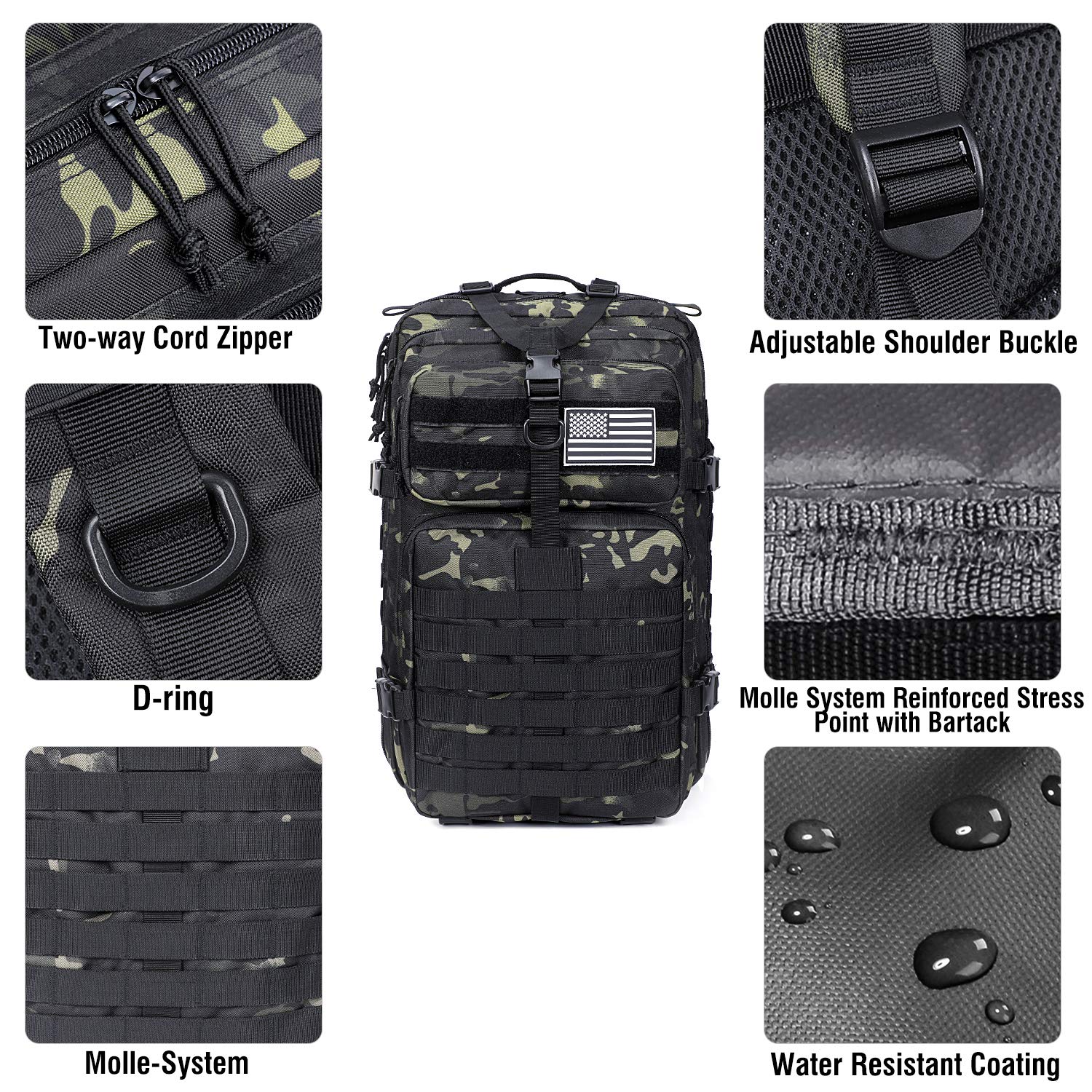 Prospo hydration compatibility close-up shows bladder hose routing for easy access on the move.