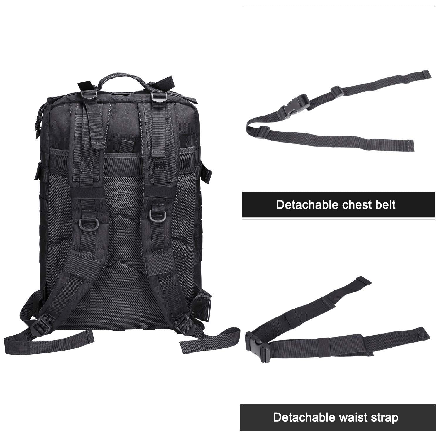 Prospo 40L tactical backpack in use during hiking and fishing trips