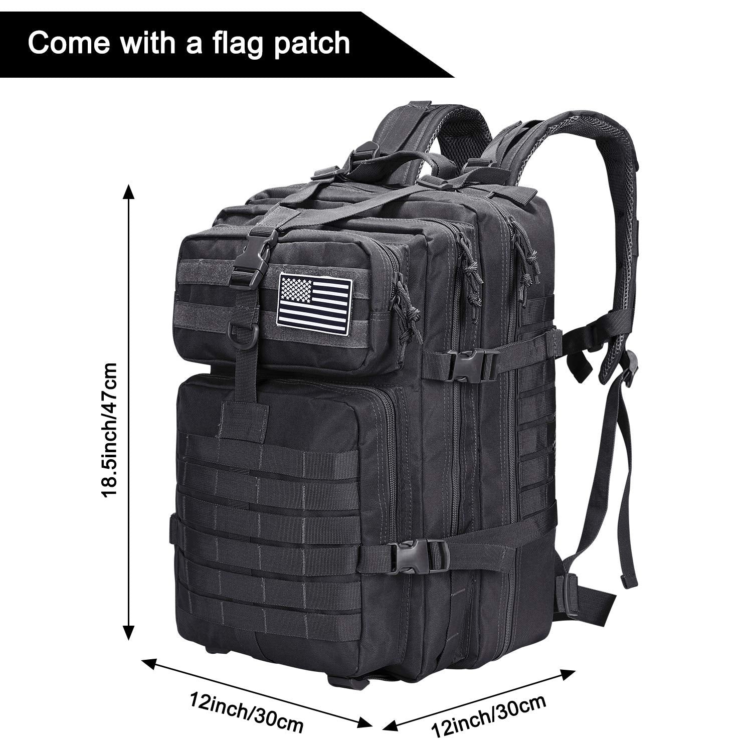 Prospo 40L tactical backpack MOLLE system for customizable gear attachment