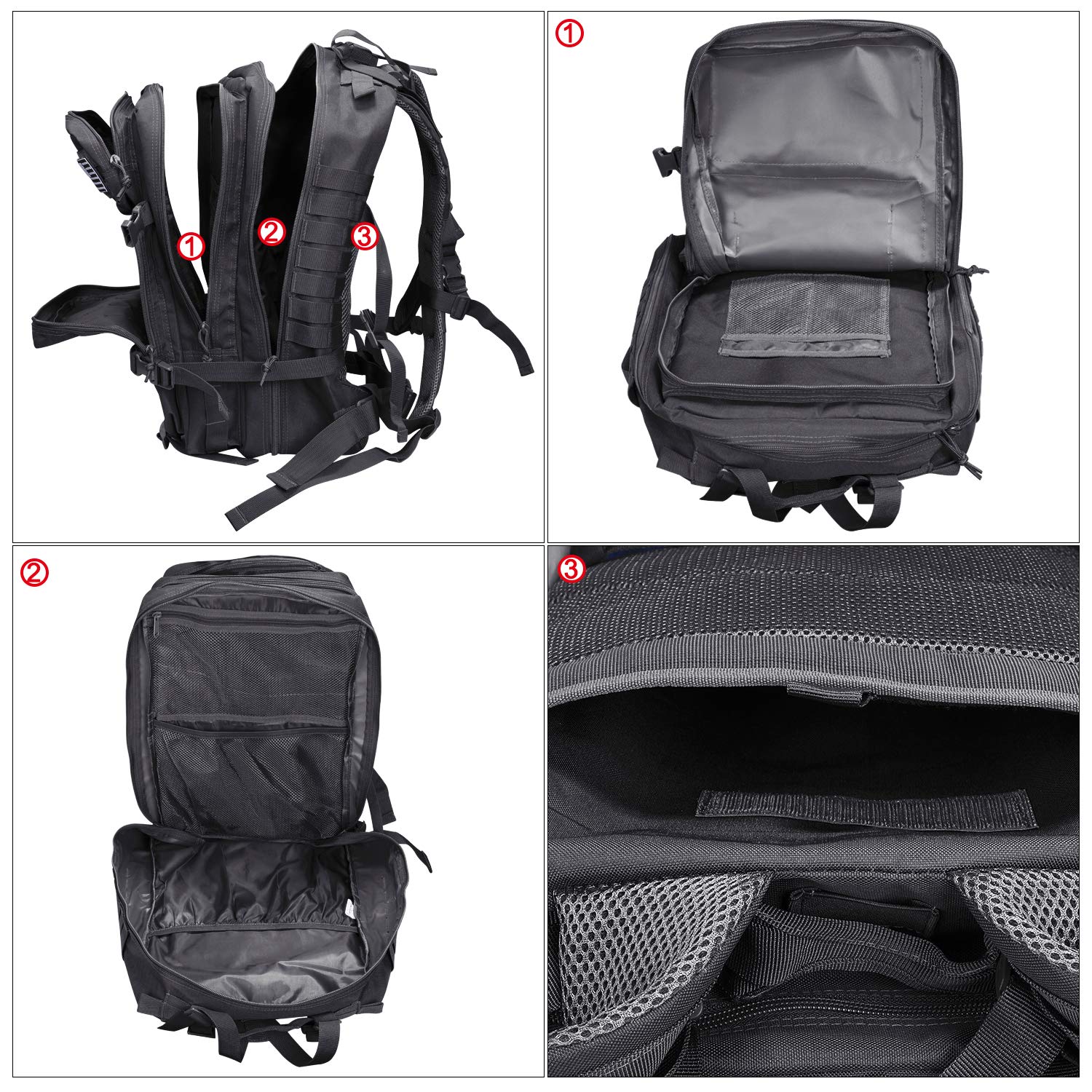 Prospo backpack side MOLLE attachments for versatile gear organization
