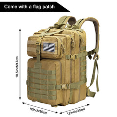 Prospo 40L tactical backpack MOLLE system enables customizable gear attachment.