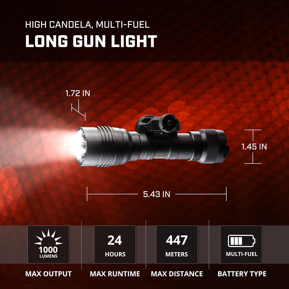 Beam throw and 1000 lumens output of the ProTac HL-X Pro USB.