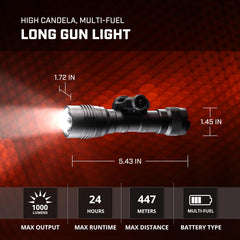 Beam throw and 1000 lumens output of the ProTac HL-X Pro USB.