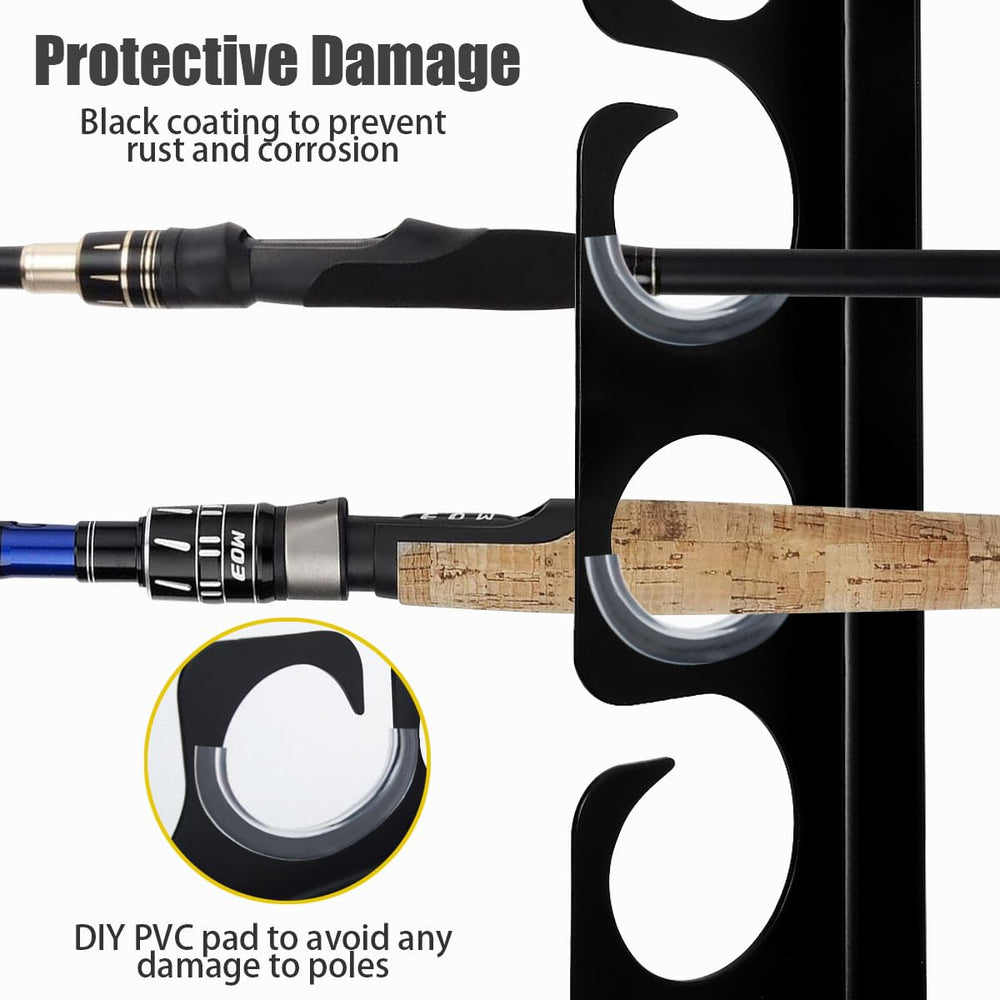 Protective PVC padding on rod holders to prevent scratches