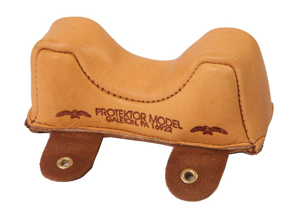Protektor Model Owl Ear Front Bag on a rifle rest provides steady support