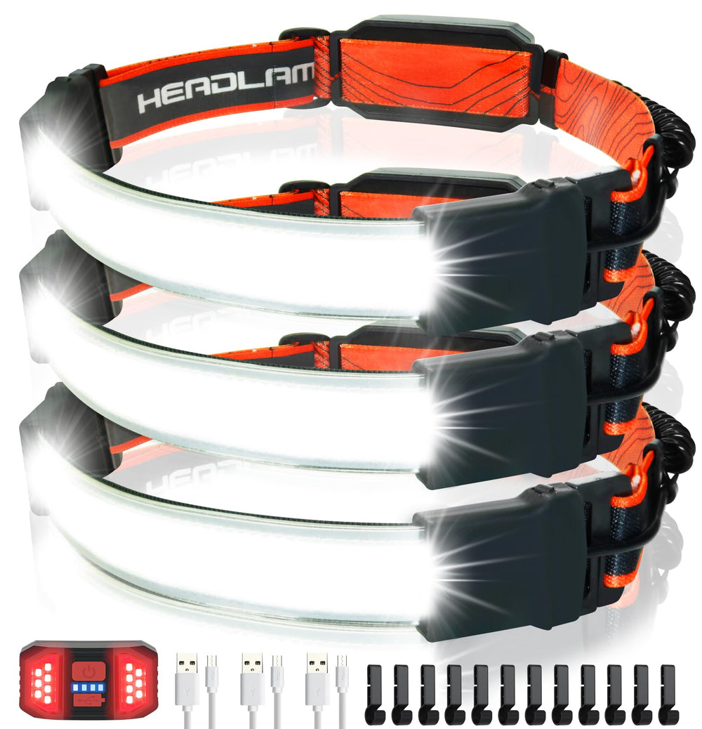 PSDRIQQ headlamp 1200lm bright beam for outdoor visibility