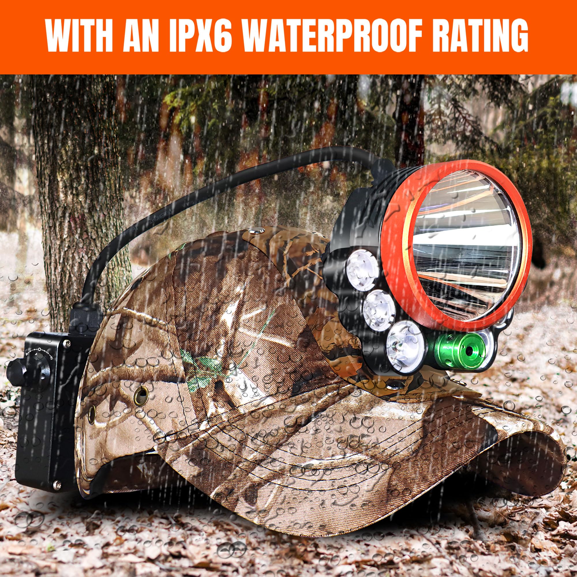 Pseudes T30 IPX6 rugged head withstands rain, mud, and recoil.