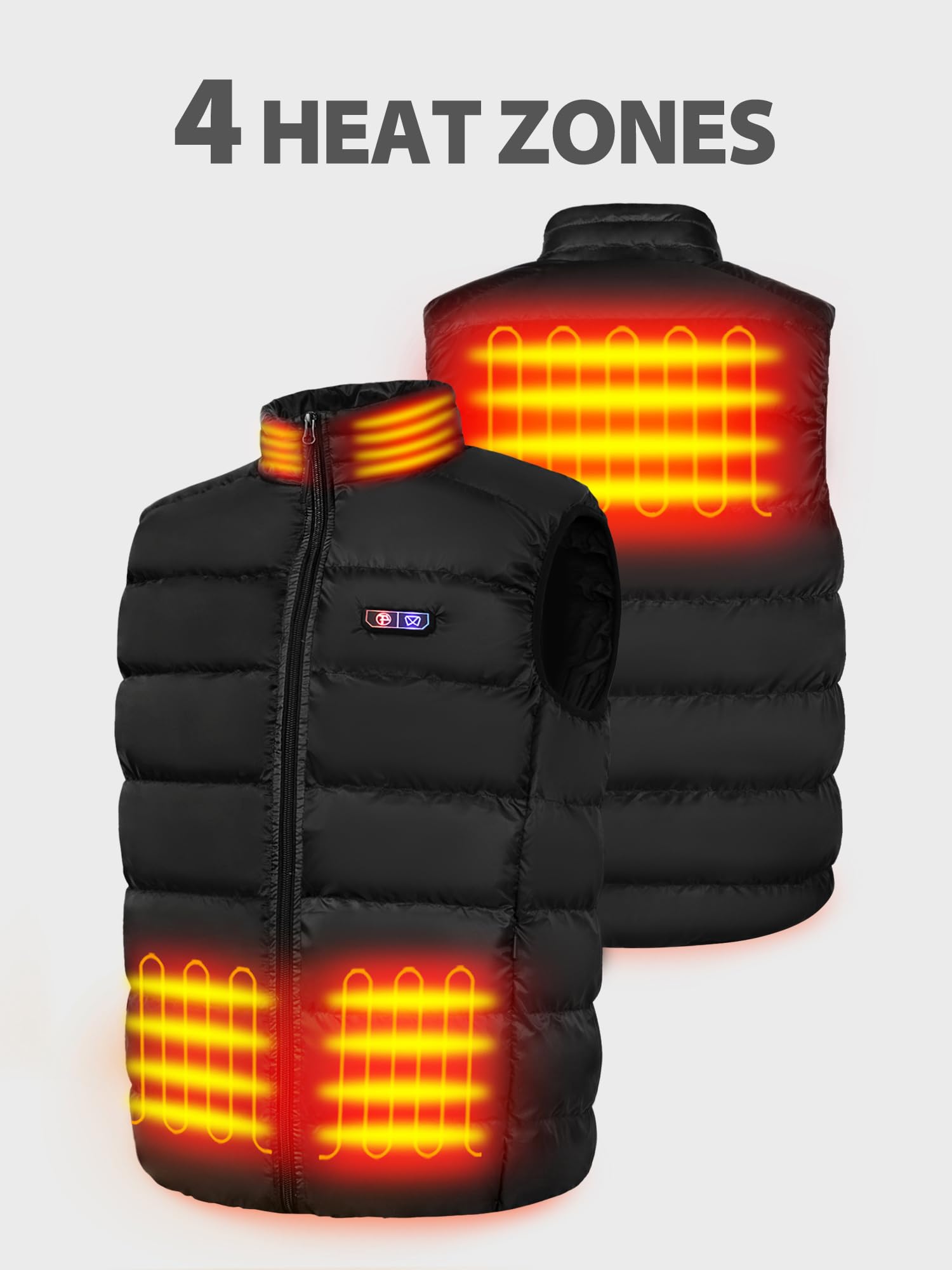 PTAHDUS heated vest neck warmer controls enable personalized warmth.