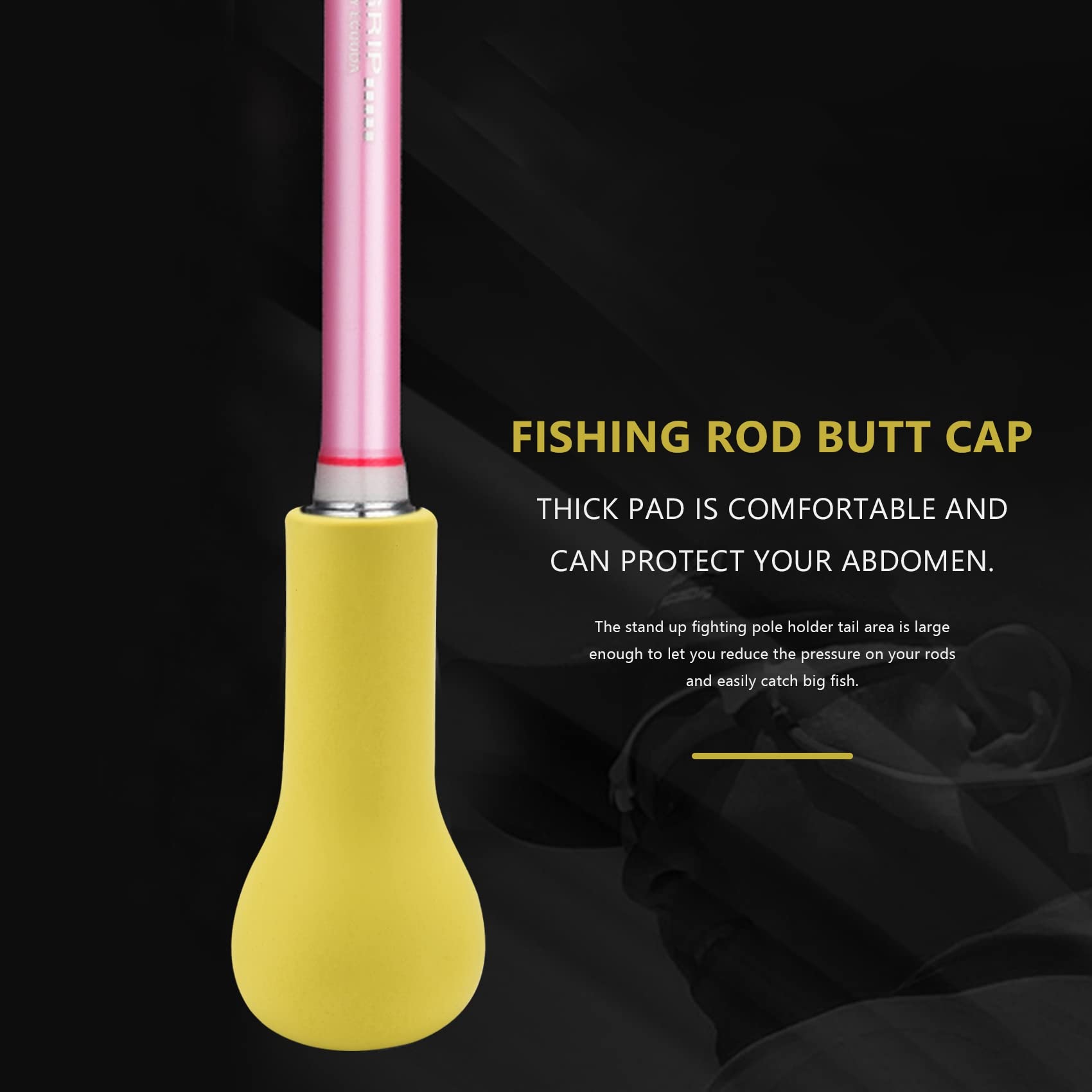 Pteanecay shock-absorption pad cushions the rod during powerful runs.