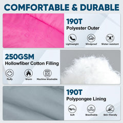PTEROMY adjustable drawstring to seal warmth around head and neck