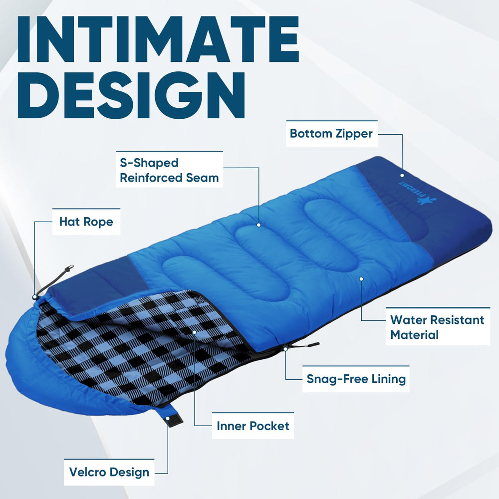 PTEROMY sleeping bag inner Velcro pocket stores small items securely during travel.