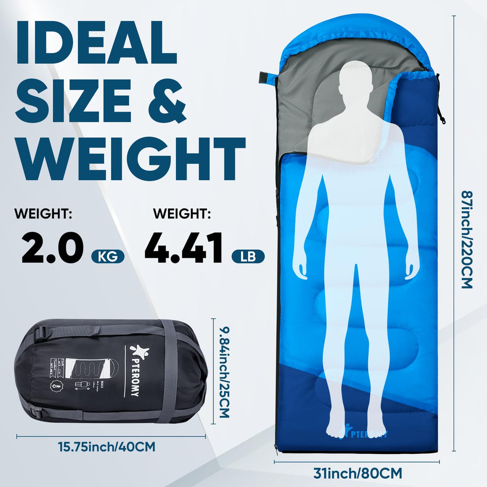 PTEROMY sleeping bag inner Velcro pocket keeps small items secure on trail.