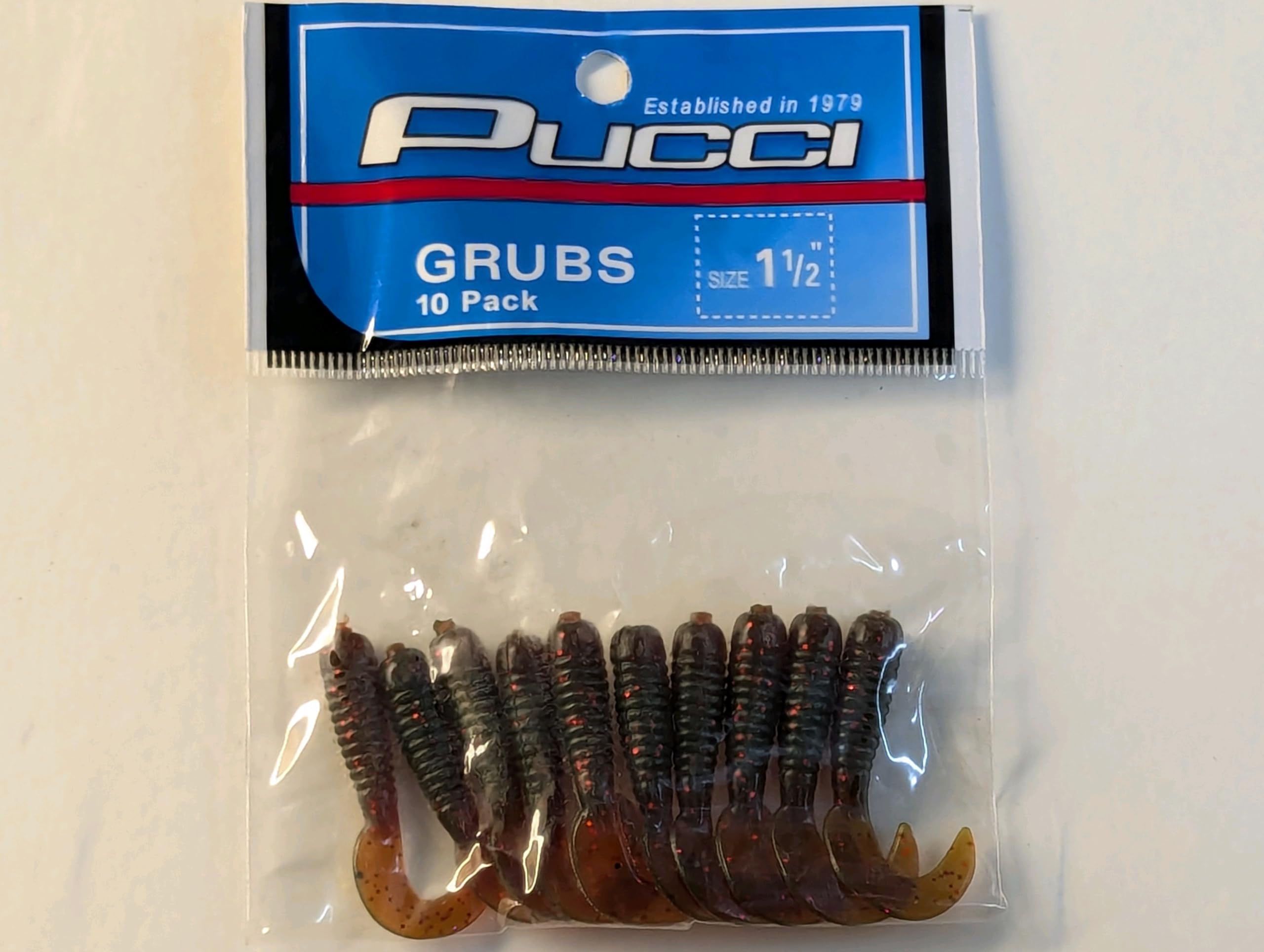 Pucci PG15-10MO grubs dressed on a jig head for panfish and smallmouth bass