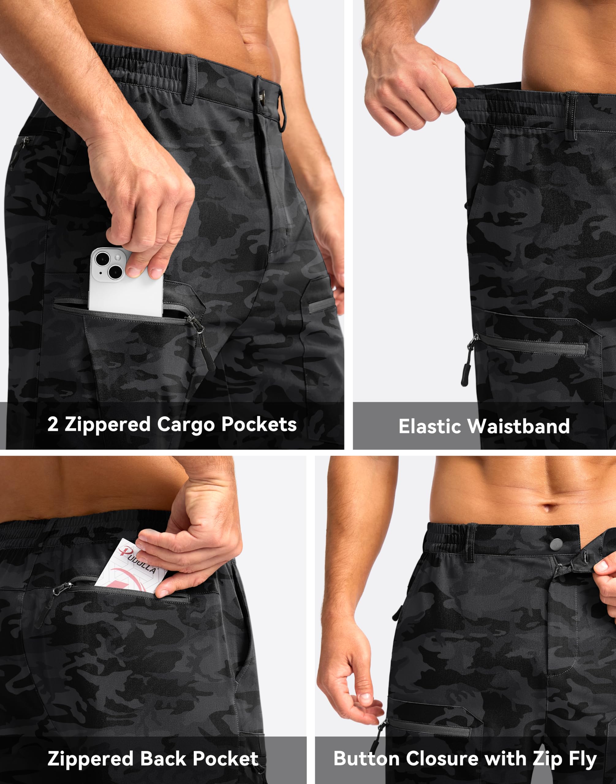Pudolla 9-inch inseam cargo shorts suited for hiking and travel