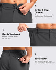 Pudolla charcoal shorts stretch-demo side angle shows 4-way stretch for easy movement