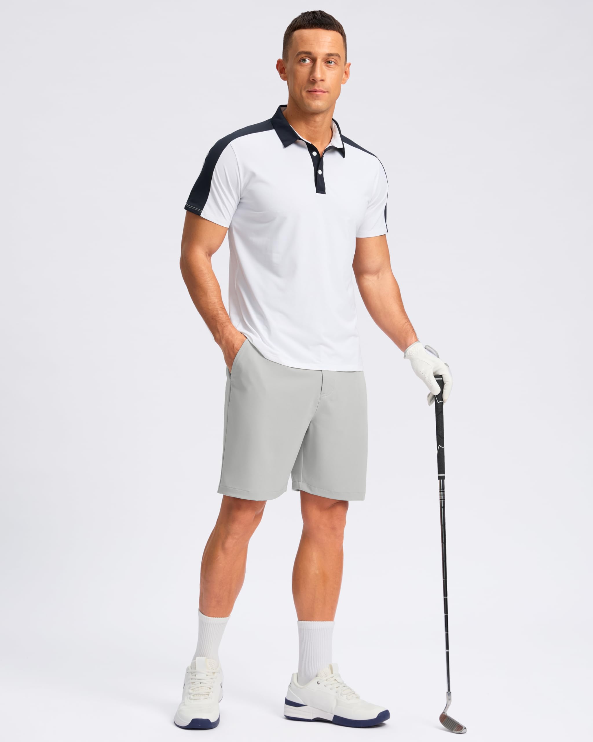Pudolla grey shorts style versatile for golf, travel, and daily wear.