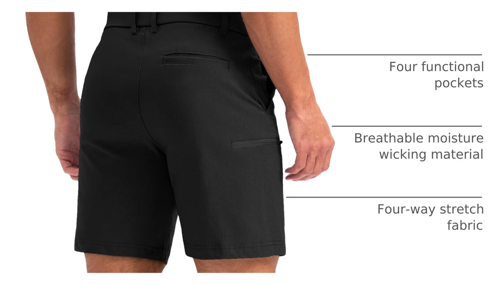 Pudolla shorts with button closure and zip fly for easy, comfortable wear.