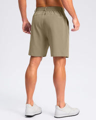 Pudolla men's casual shorts side pocket closeup shows accessible storage