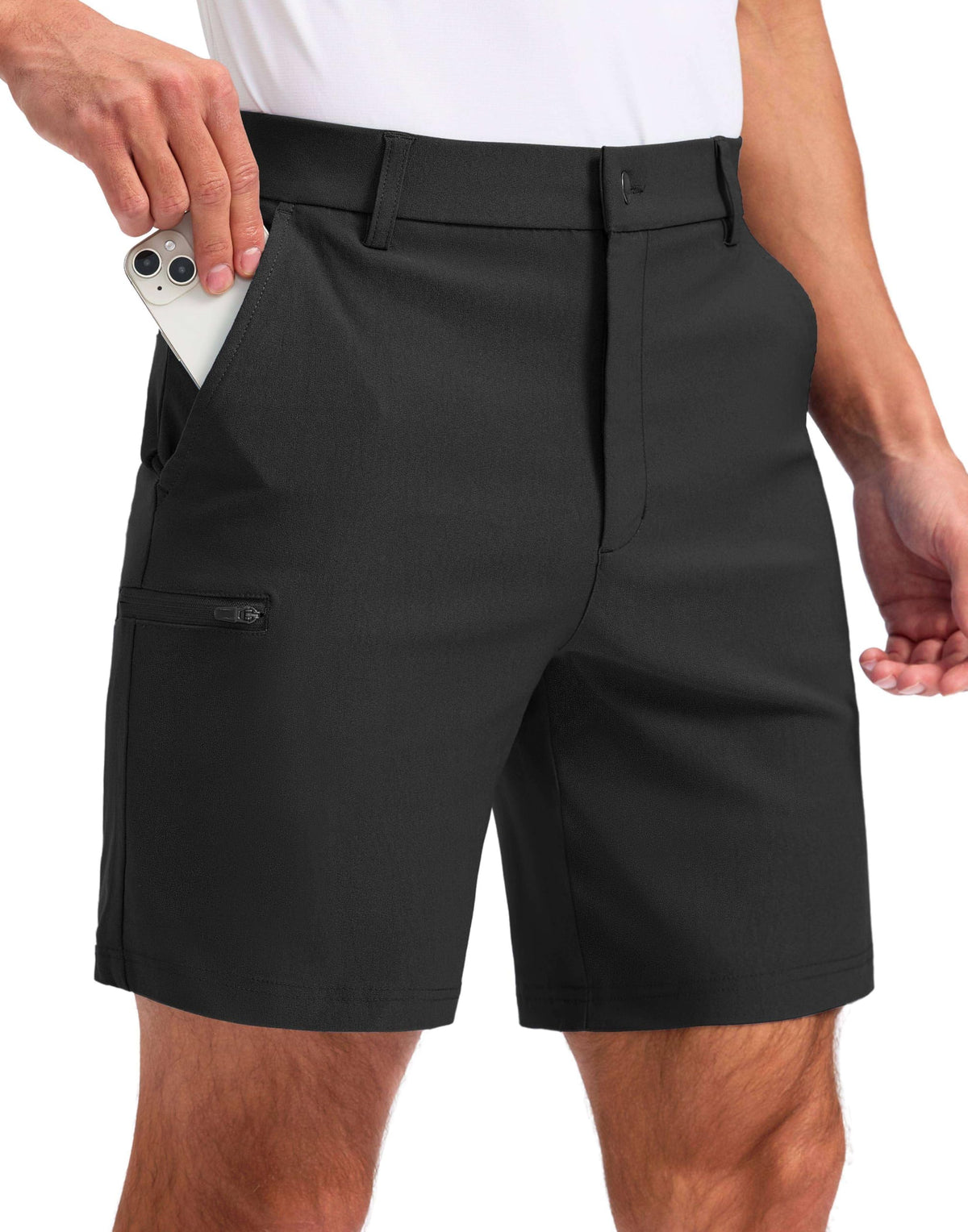Pudolla men's casual shorts with stretch fabric for all-day comfort during activities.