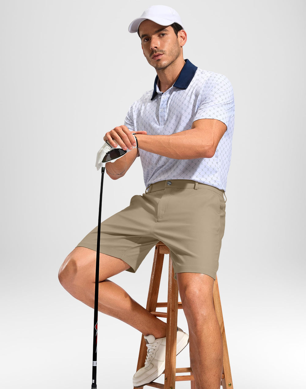 Pudolla on-course shot displays performance-ready style with practical pockets